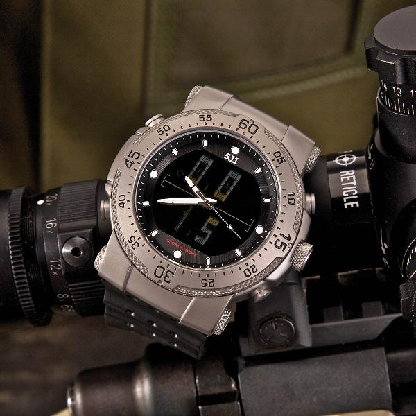 Часы снайперские с баллистическим калькулятором 5.11 HRT Titanium watch
